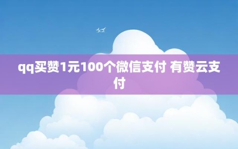 qq买赞1元100个微信支付 有赞云支付