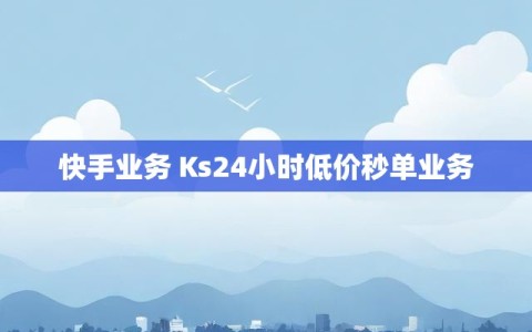 快手业务 Ks24小时低价秒单业务