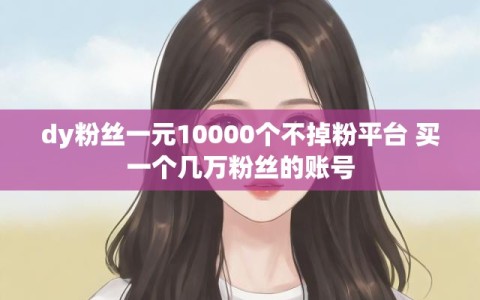 dy粉丝一元10000个不掉粉平台 买一个几万粉丝的账号