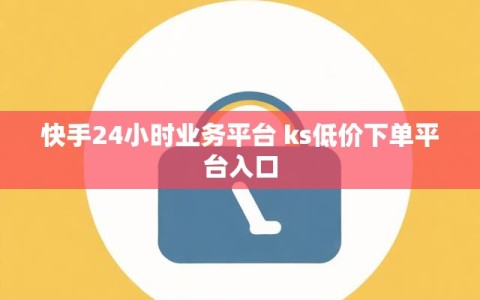 快手24小时业务平台 ks低价下单平台入口