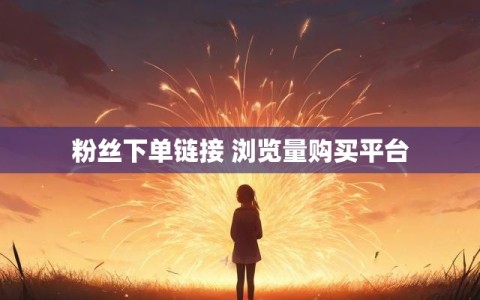 粉丝下单链接 浏览量购买平台