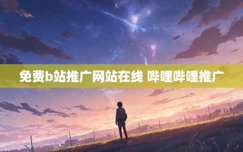 免费b站推广网站在线 哔哩哔哩推广