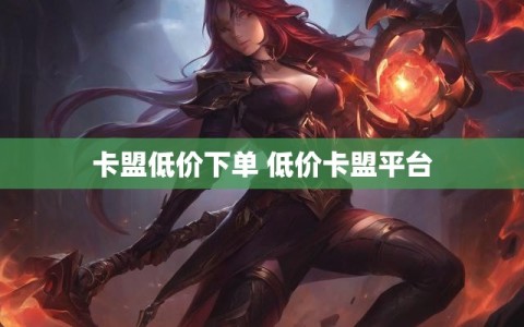 卡盟低价下单 低价卡盟平台