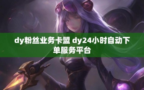 dy粉丝业务卡盟 dy24小时自动下单服务平台