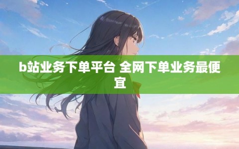b站业务下单平台 全网下单业务最便宜