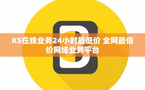 KS在线业务24小时最低价 全网最低价网络业务平台