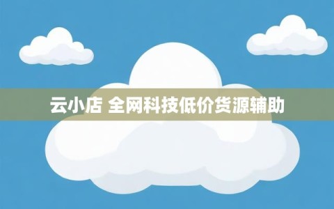 云小店 全网科技低价货源辅助