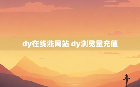 dy在线涨网站 dy浏览量充值
