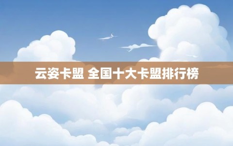 云姿卡盟 全国十大卡盟排行榜