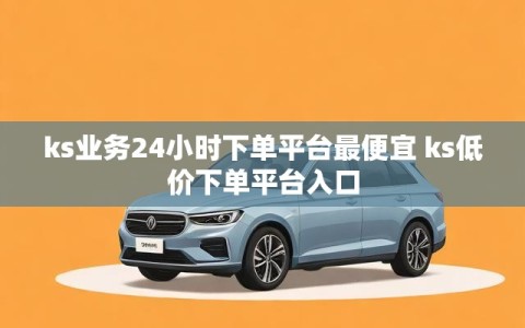 ks业务24小时下单平台最便宜 ks低价下单平台入口