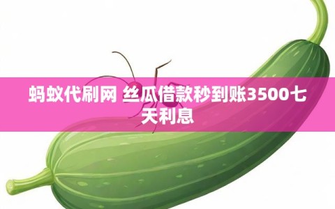 蚂蚁代刷网 丝瓜借款秒到账3500七天利息