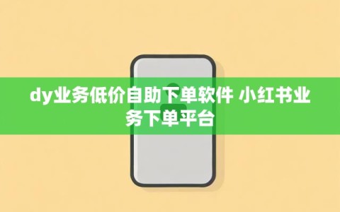 dy业务低价自助下单软件 小红书业务下单平台