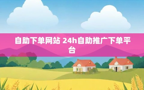 自助下单网站 24h自助推广下单平台