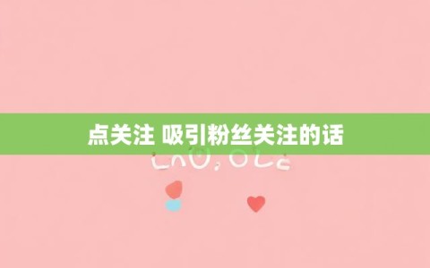 点关注 吸引粉丝关注的话