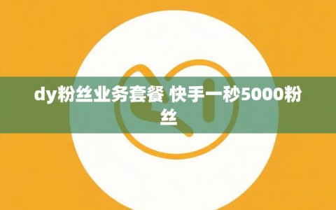 dy粉丝业务套餐 快手一秒5000粉丝
