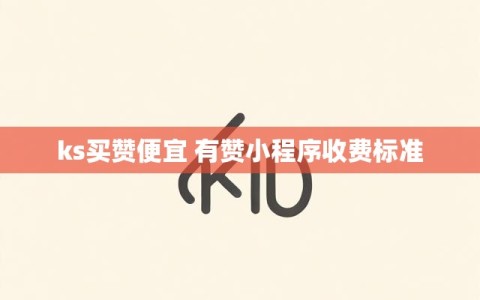 ks买赞便宜 有赞小程序收费标准
