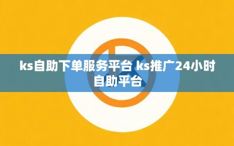 ks自助下单服务平台 ks推广24小时自助平台