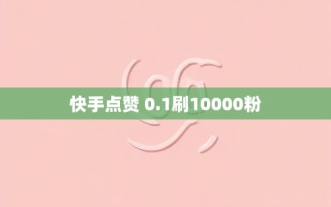 快手点赞 0.1刷10000粉