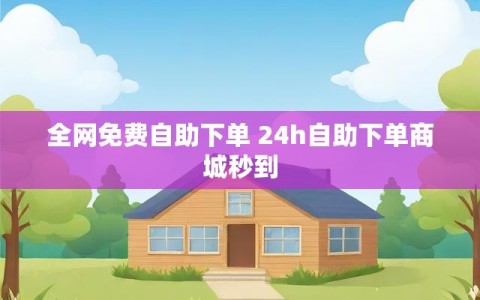 全网免费自助下单 24h自助下单商城秒到