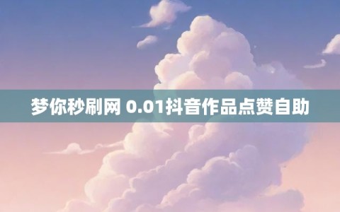 梦你秒刷网 0.01抖音作品点赞自助