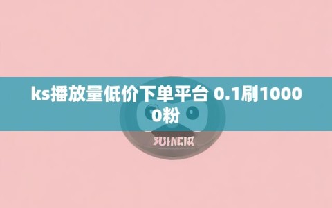 ks播放量低价下单平台 0.1刷10000粉