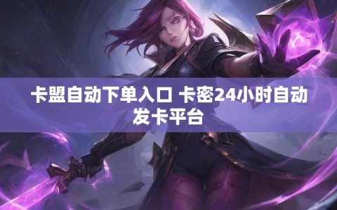 卡盟自动下单入口 卡密24小时自动发卡平台