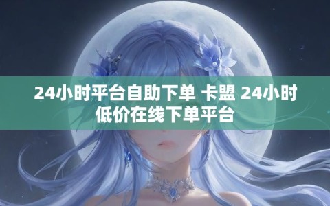 24小时平台自助下单 卡盟 24小时低价在线下单平台