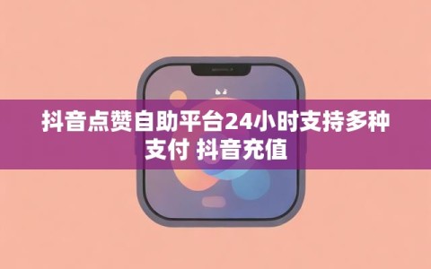抖音点赞自助平台24小时支持多种支付 抖音充值
