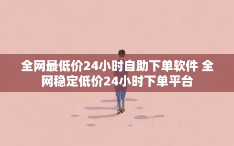 全网最低价24小时自助下单软件 全网稳定低价24小时下单平台