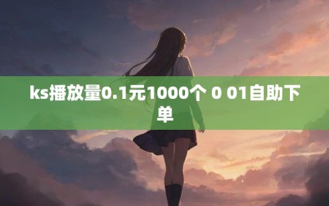 ks播放量0.1元1000个 0 01自助下单