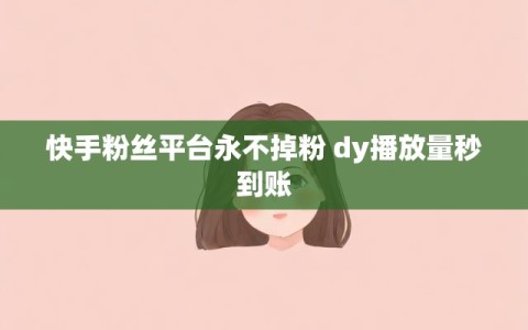 快手粉丝平台永不掉粉 dy播放量秒到账