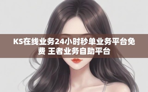 KS在线业务24小时秒单业务平台免费 王者业务自助平台