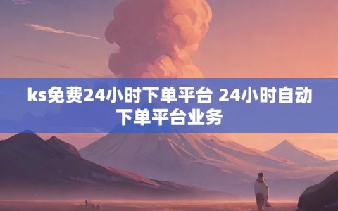 ks免费24小时下单平台 24小时自动下单平台业务