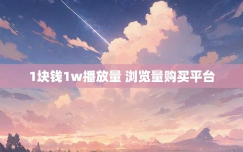 1块钱1w播放量 浏览量购买平台