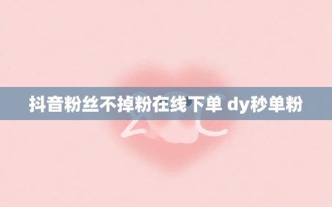 抖音粉丝不掉粉在线下单 dy秒单粉