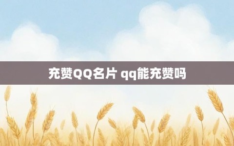 充赞QQ名片 qq能充赞吗