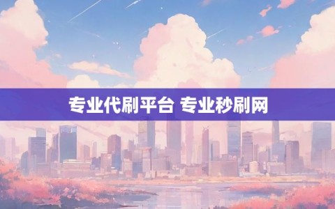 专业代刷平台 专业秒刷网