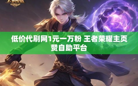 低价代刷网1元一万粉 王者荣耀主页赞自助平台