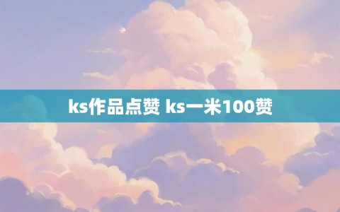 ks作品点赞 ks一米100赞