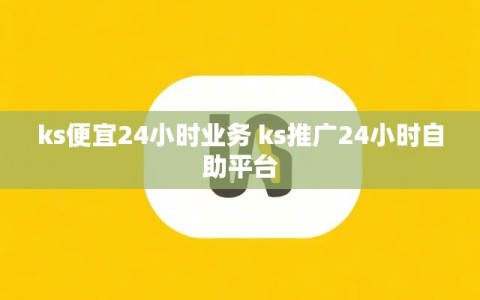 ks便宜24小时业务 ks推广24小时自助平台