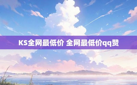 KS全网最低价 全网最低价qq赞