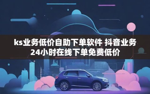 ks业务低价自助下单软件 抖音业务24小时在线下单免费低价