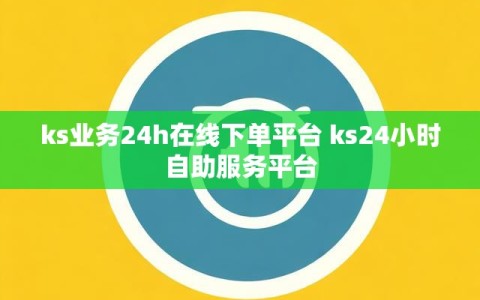 ks业务24h在线下单平台 ks24小时自助服务平台