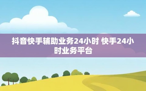 抖音快手辅助业务24小时 快手24小时业务平台