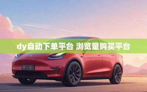 dy自动下单平台 浏览量购买平台