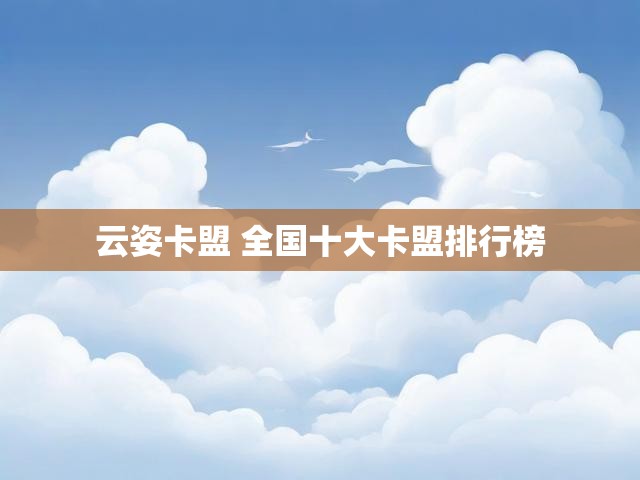 云姿卡盟 全国十大卡盟排行榜