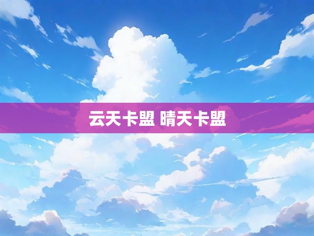 云天卡盟 晴天卡盟