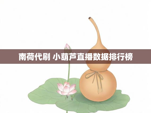 南荷代刷 小葫芦直播数据排行榜