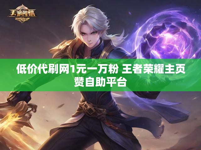 低价代刷网1元一万粉 王者荣耀主页赞自助平台