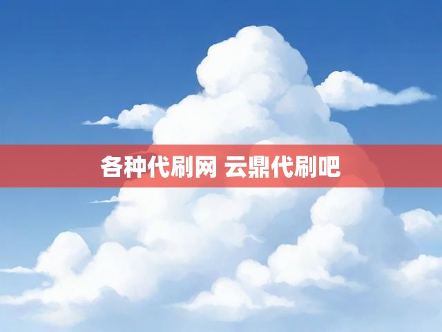 各种代刷网 云鼎代刷吧